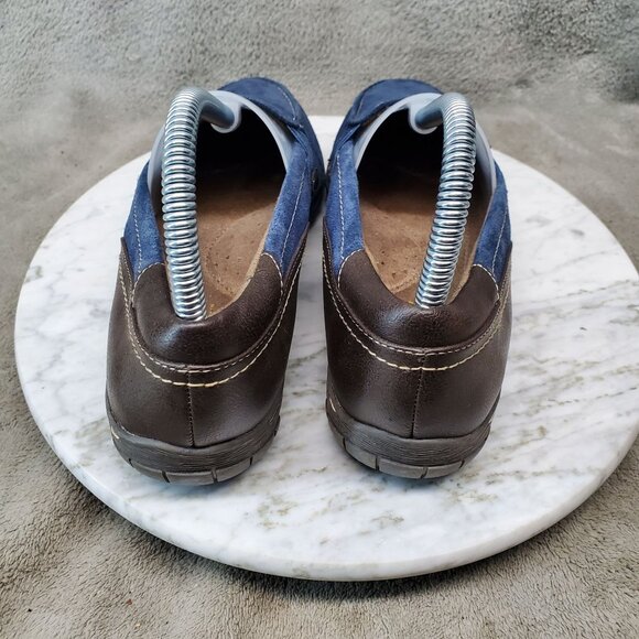 Natural Soul Shoes Womens Size 7 Blue & Brown Leather Slip On Loafers - Picture 8 of 9